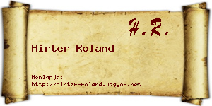 Hirter Roland névjegykártya