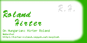 roland hirter business card